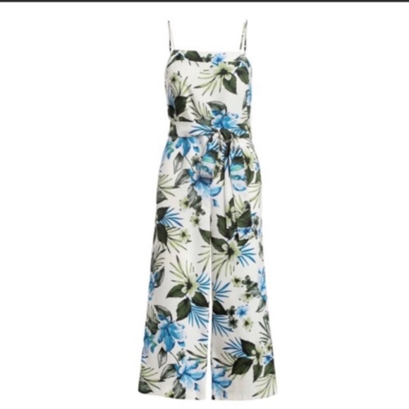 Banana Republic Blue and Green Floral Jumpsuit - Picture 1 of 9